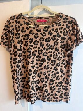 n:PHILANTHROPY Leopard Print Short Sleeve Tee - Brown/Black distressed